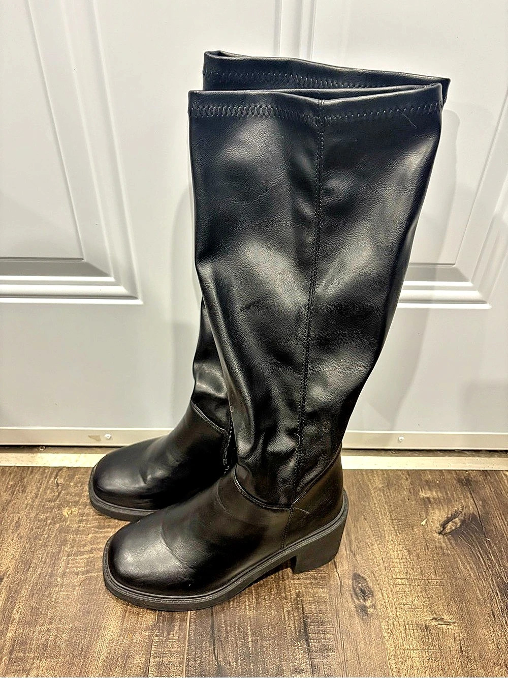 Black Heeled Knee-High Boots